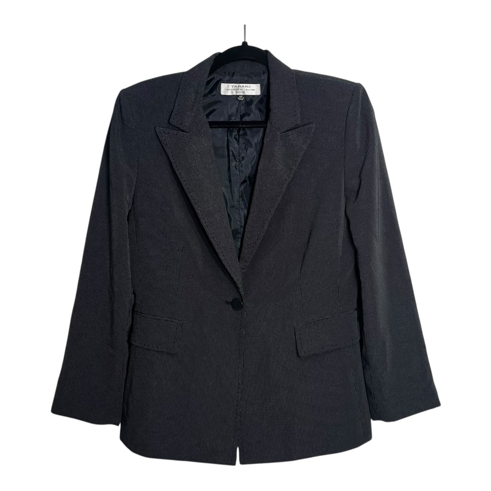 Tahari Arthur S‎ Levine Petite Women's Black Pin Dot Blazer Jacket Size 10P